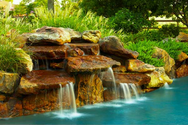 Poolscape boulder waterfall