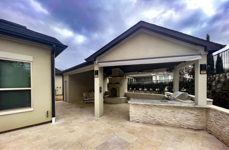 pavilion with outdoor kitchen