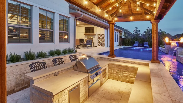 recessed outdoor kitchen